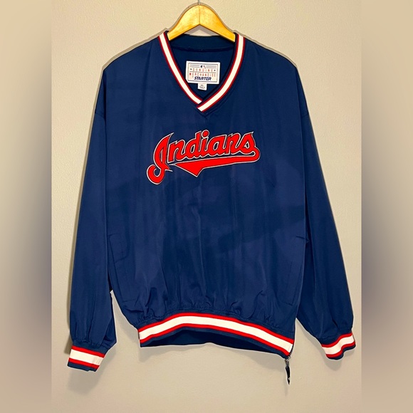 STARTER Other - Vintage Starter MLB Cleveland Indians Windbreaker Pullover Sweatshirt size XL